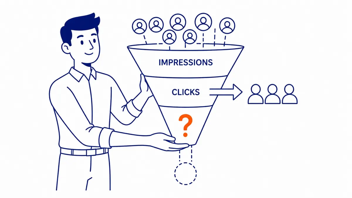 Google Ads account overview showing impressions clicks conversions and CTR columns for diagnosing whether a campaign is working