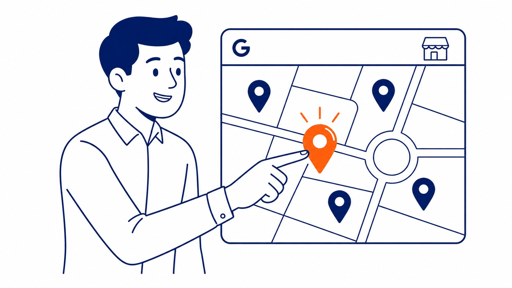 Google Business Profile dashboard for a medical clinic showing review count, star rating, and local search visibility metrics
