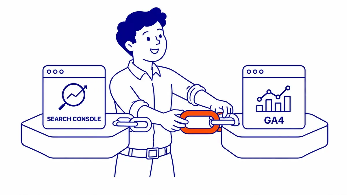 Google Analytics organic search keyword opportunities highlighted in positions 5 to 15 with rising impressions