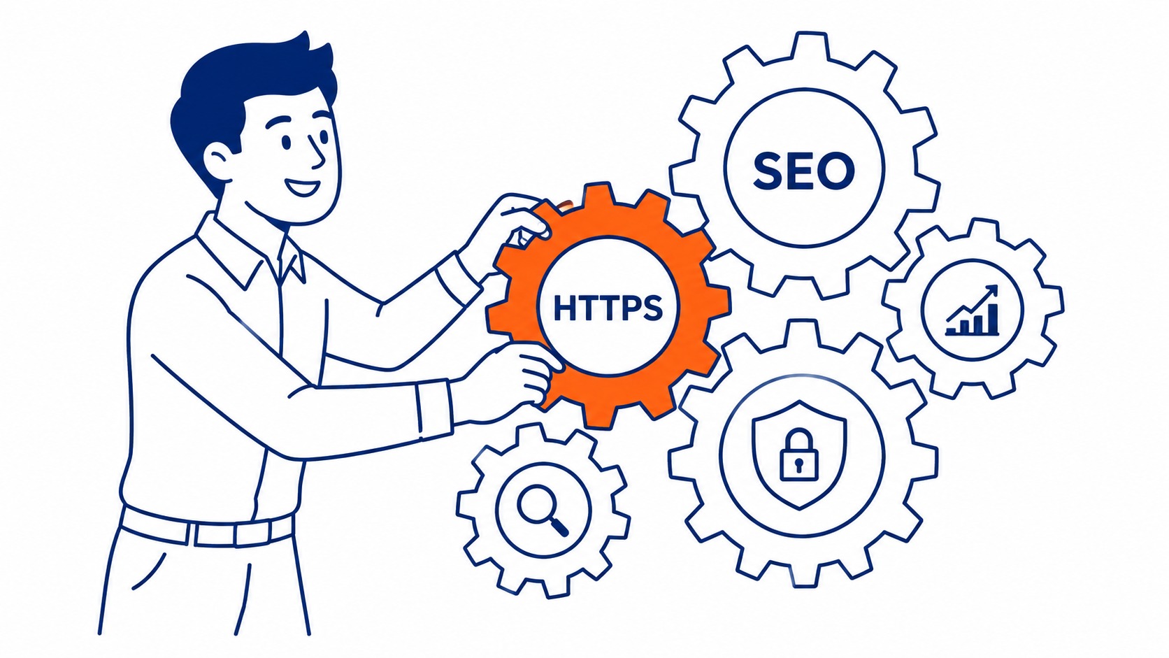 Padlock icon in browser address bar showing HTTPS secure connection indicator versus a Not Secure HTTP warning label