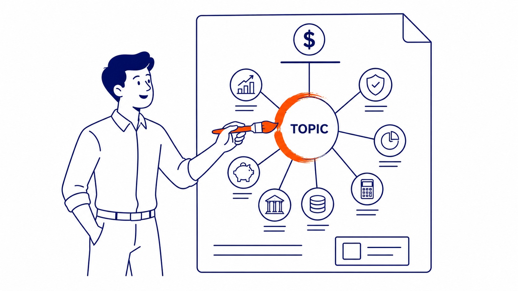 Content cluster diagram showing pillar page connected to supporting RRSP, RRIF, and retirement planning articles