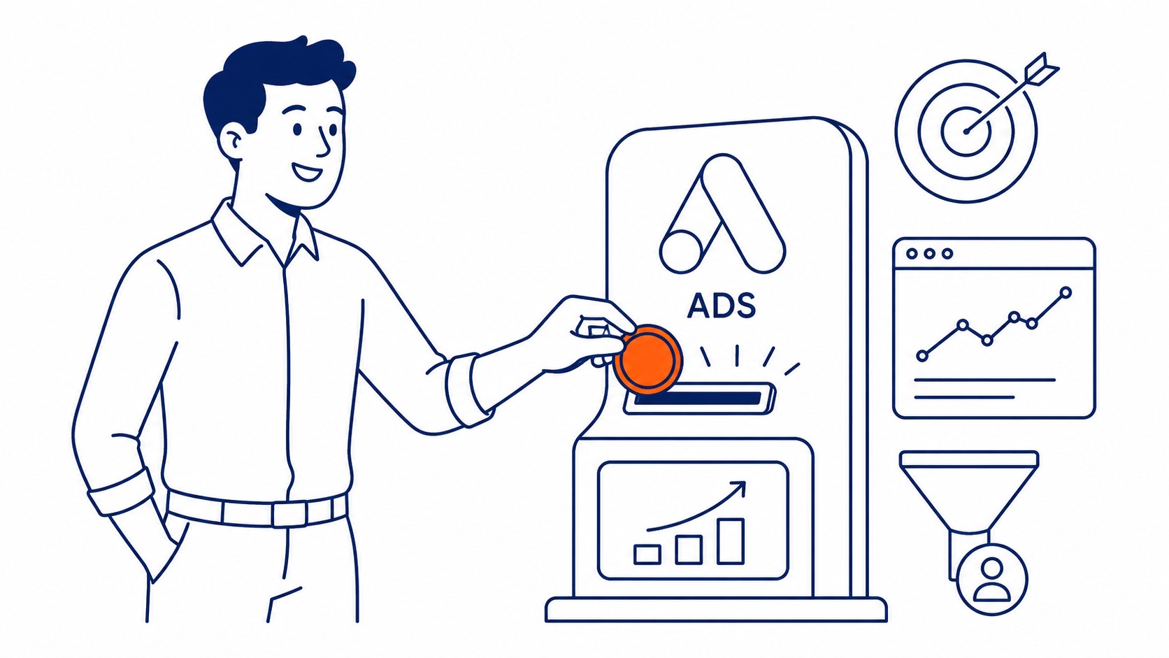 Google Ads dashboard showing conversion rate metrics and campaign performance data