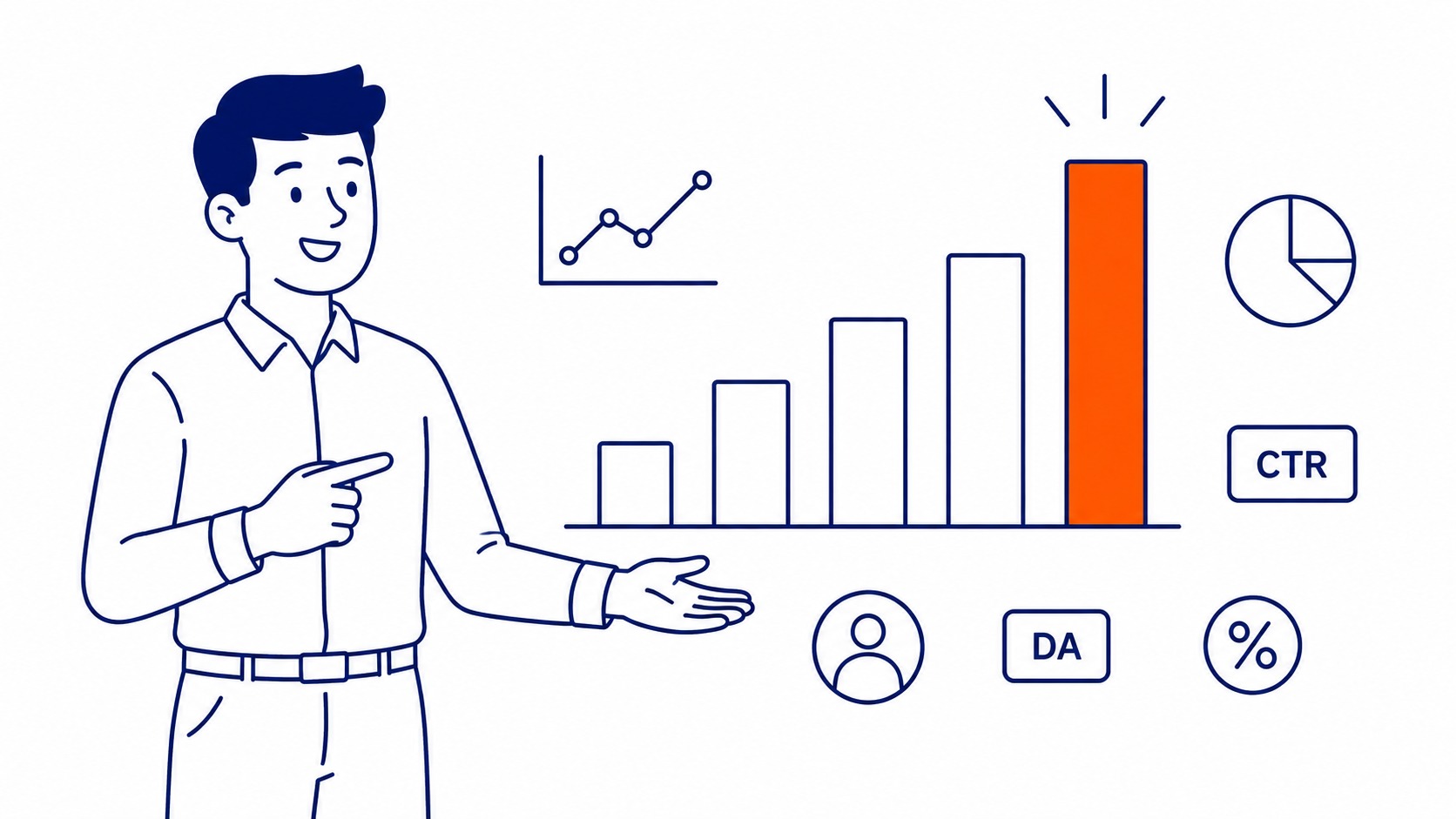 Reporting dashboard combining SEO visibility score, organic traffic trend, CTR by page, and keyword ranking movement