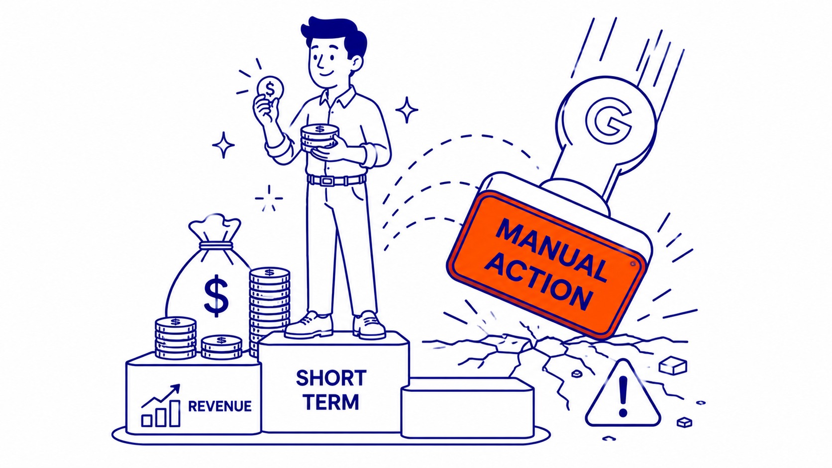 Google Search Console manual action notification showing a cloaking penalty