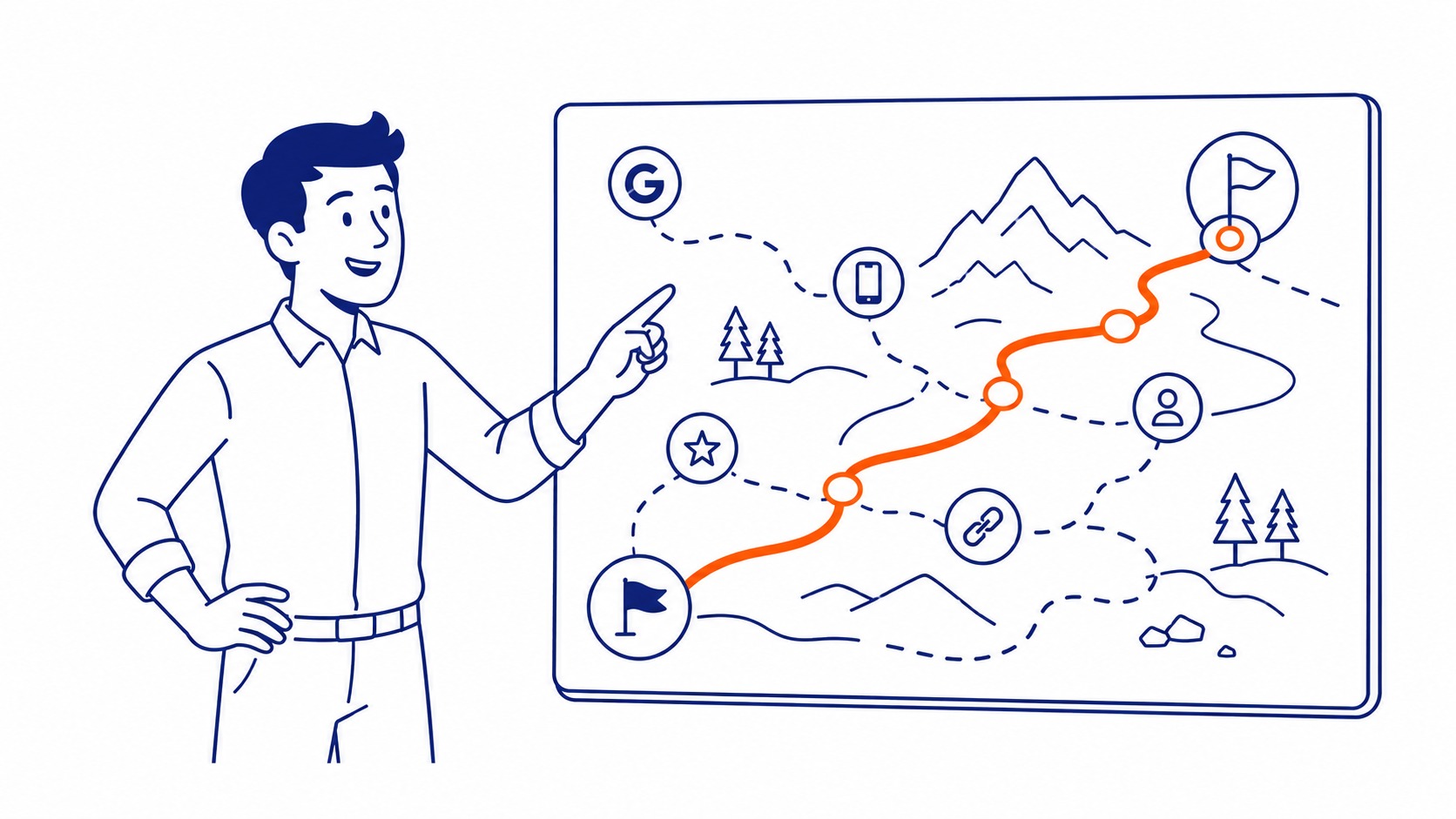 Calgary SEO strategy diagram showing how to build sustainable rankings through content quality and authority