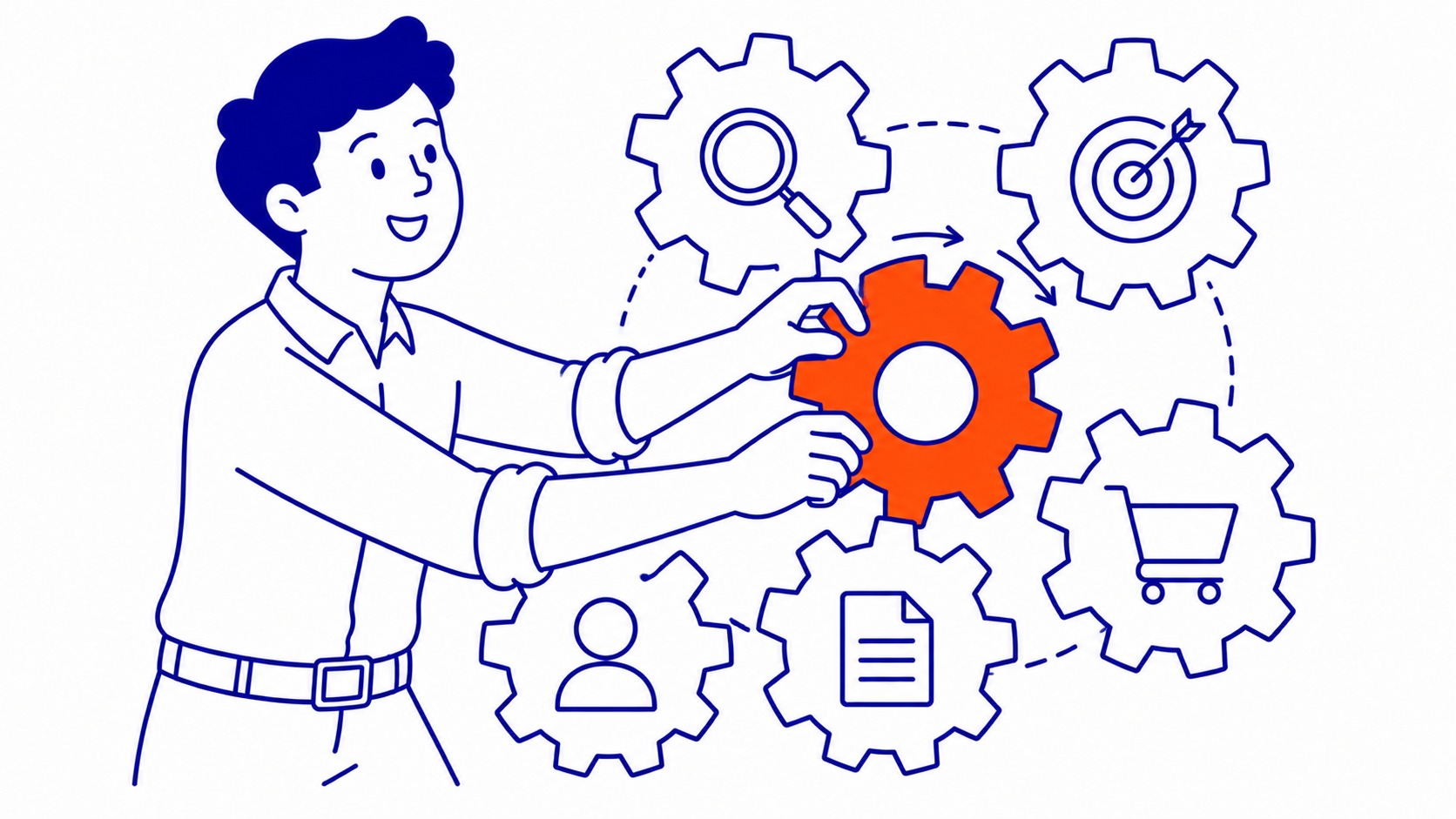Four types of search intent shown as informational, navigational, commercial, and transactional