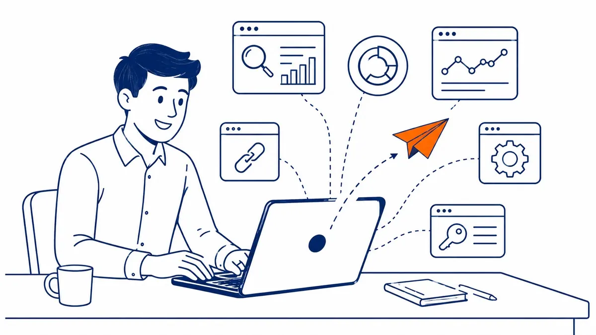 Professional SEO analysis tools including SEMrush, Ahrefs, Screaming Frog, and Google Search Console