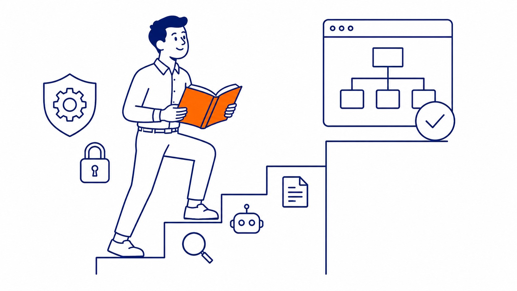 Technical SEO elements diagram showing sitemaps, canonical tags, and structured data
