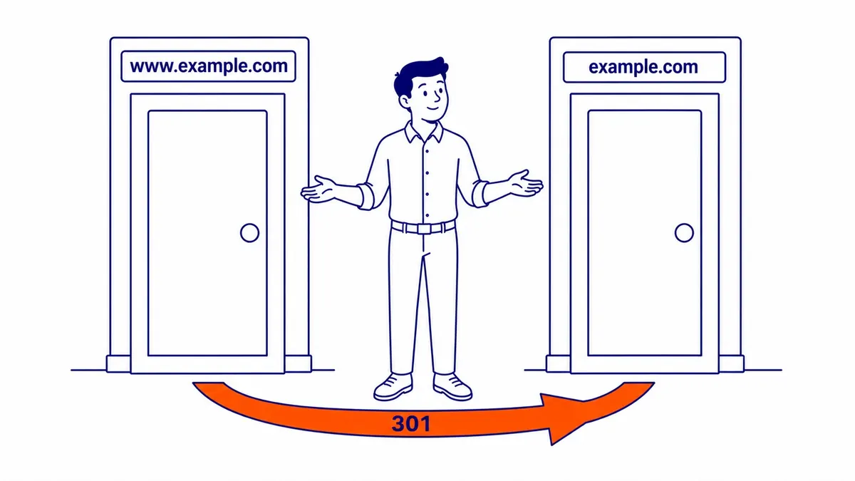Screenshot comparing www and non-www versions of a URL being indexed separately as duplicate content