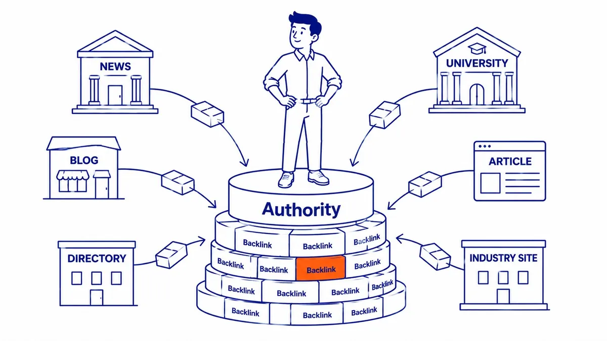 What an SEO Strategy Actually Looks Like: technical health, page quality, and authority form the three pillars of a working SEO strategy. Illustration for why-seo-is-important-for-small-business.