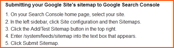 website submission - sitemap for google